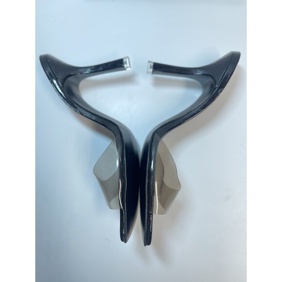 Black Suede Studio Slide Mule Heels In Black Sz 40=US 9 New - Picture 3 of 12